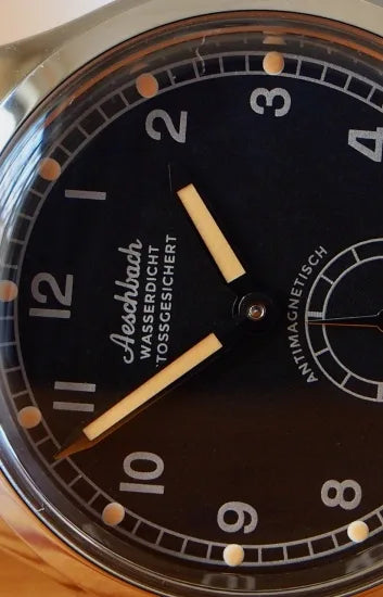 Aeschbach WW2 Pattern Luftwaffe / Reichsluftfahrtministerium (RLM) Pilots Watch with 21 Jewel Automatic Mechanical Movement - Looks Very New But Not Running