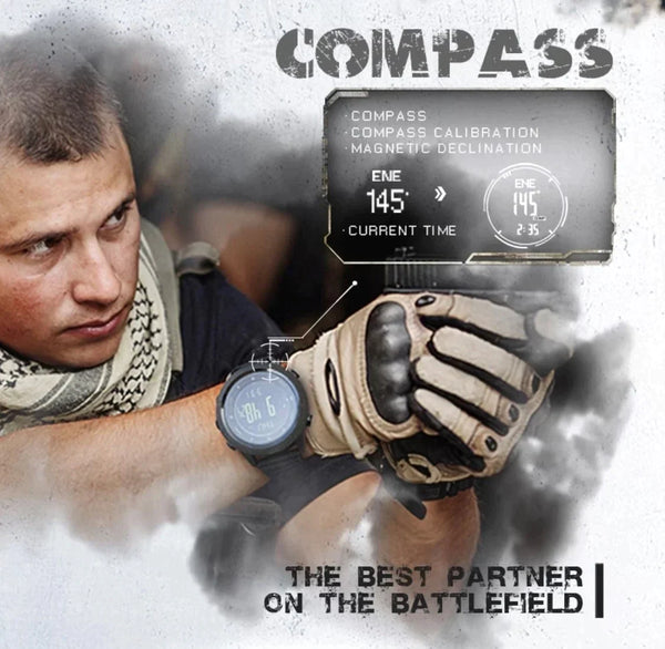 MWC Tactical Military Watch with LCD Digital Display. Functions Include Altimeter, Barometer, Compass, Dual Time Zones and Step Counter - Brand New Pre-Production Watch Reduced