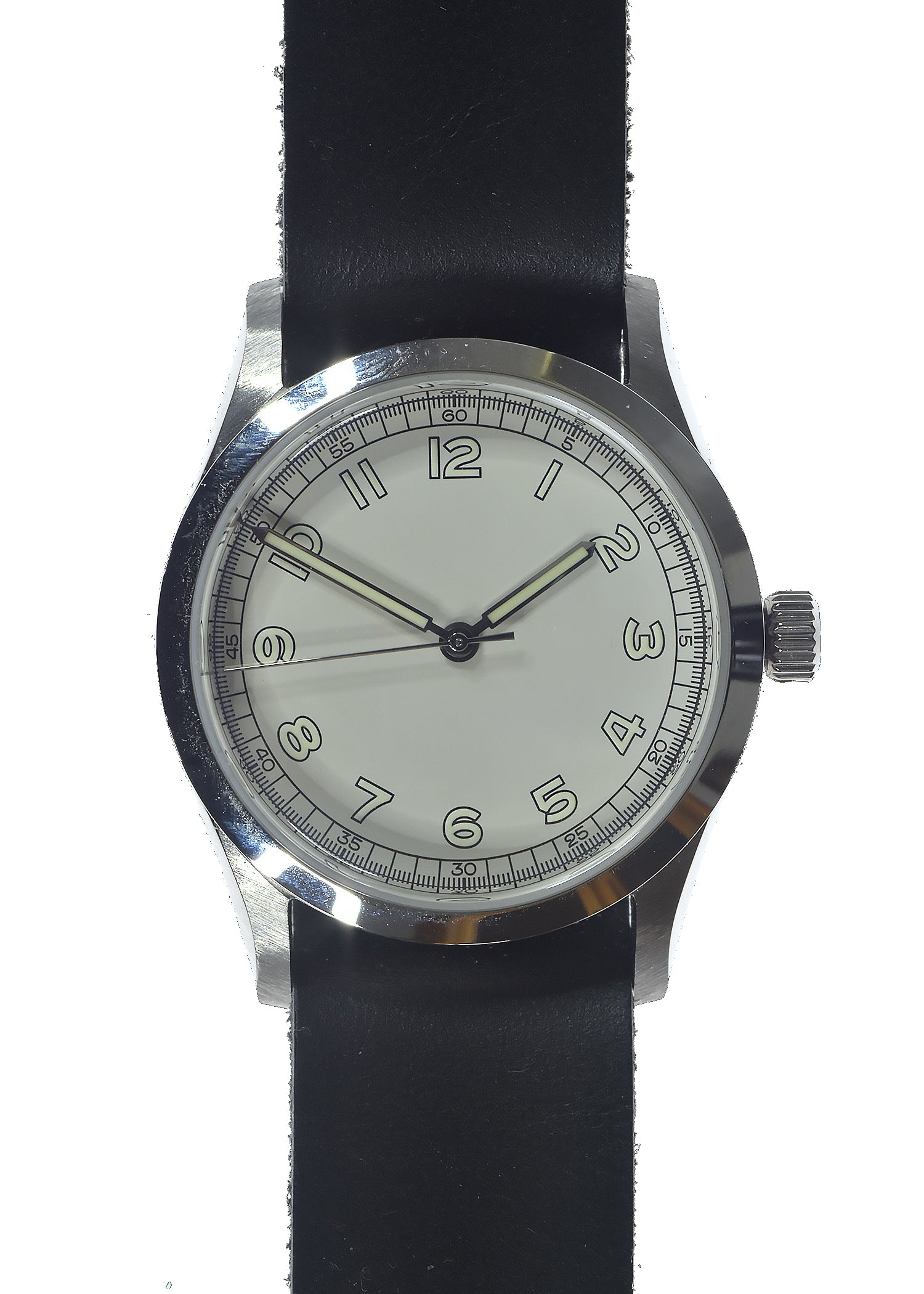 Elvia 1950s Pattern 25 Jewel Automatic Watch with Retro Luminous Paint, Sapphire Crystal and Calf Leather Strap - Ex Display Sample from Basel World Show