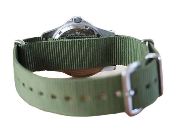MWC G10 LM Stainless Steel Military Watch (Olive Green Strap) - Ex Display Watch from a Trade Show - Under Half Price!