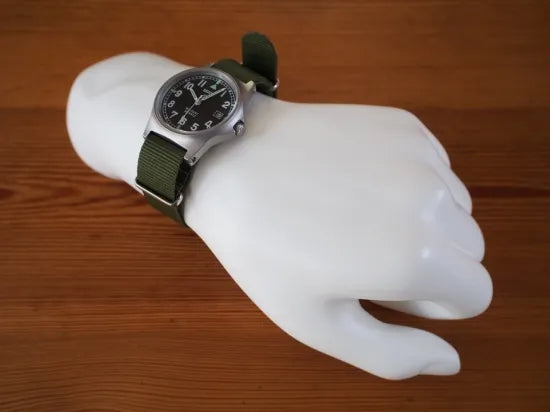 MWC G10 LM Stainless Steel Military Watch (Olive Green Strap) - Ex Display Watch from a Trade Show - Under Half Price!