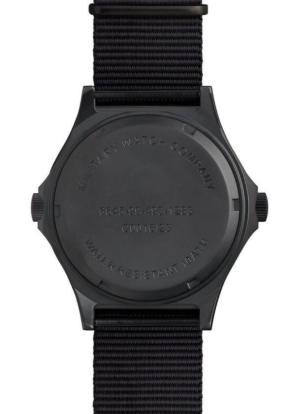 MWC G10 100m / 330ft Water resistant Black PVD Steel Military Watch with Sapphire Crystal - UK NATO Stock Number: NSN 6645-99-493-1283 - Ex Display Watch from the 2024 SPIE Security + Defence Show  Reduced