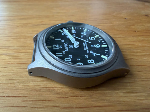 Titanium G10 Military Watch with 300m Water Resistance, Sapphire Crystal, 10 Year Battery Life and GTLS Tritium Illumination - Running but Needs 2 Hands Resetting