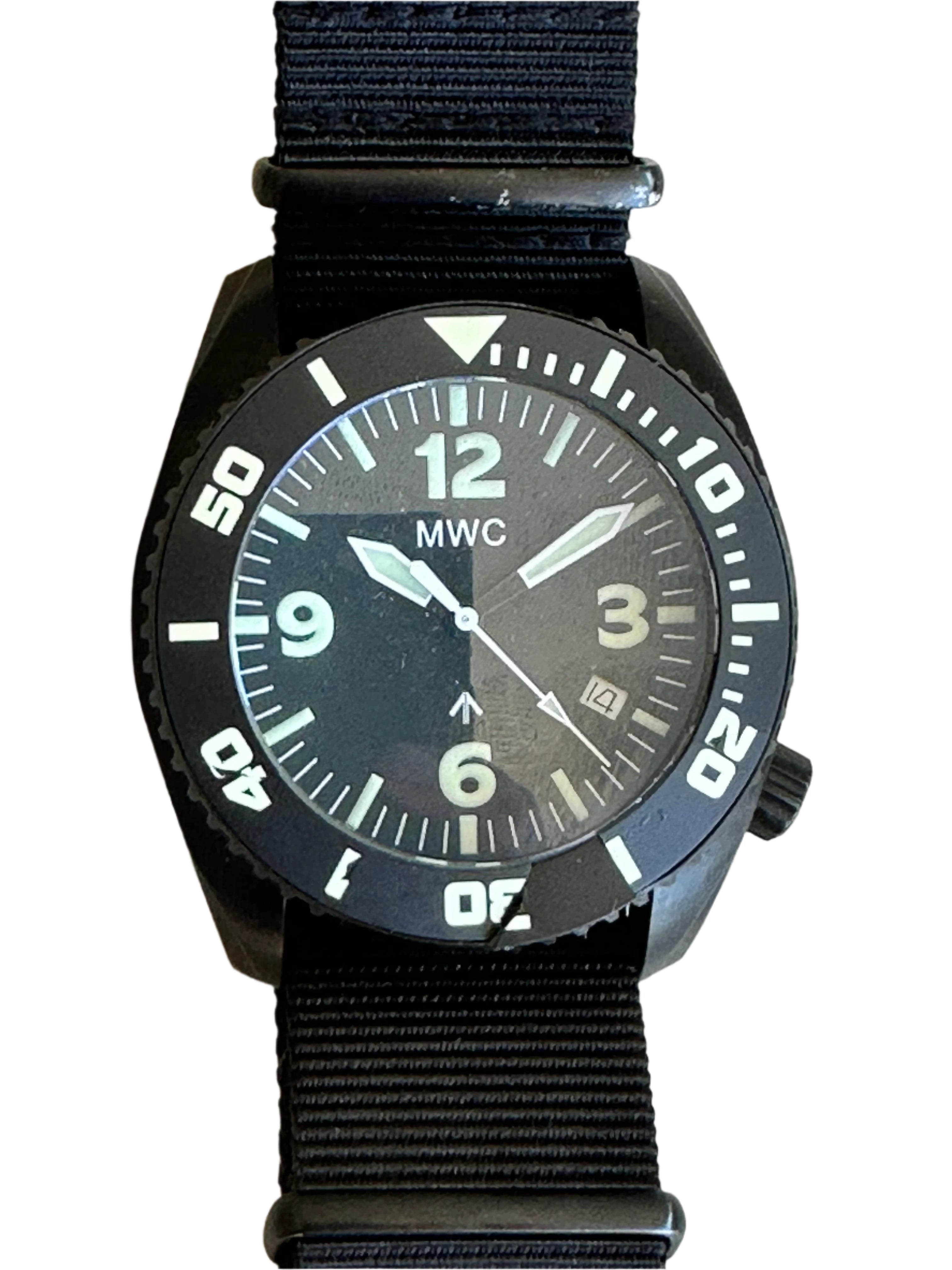 MWC "Depthmaster" 100atm / 3,280ft / 1000m Water Resistant Military Divers Watch in PVD Stainless Steel Case with Helium Valve (Quartz) - Needs Attention