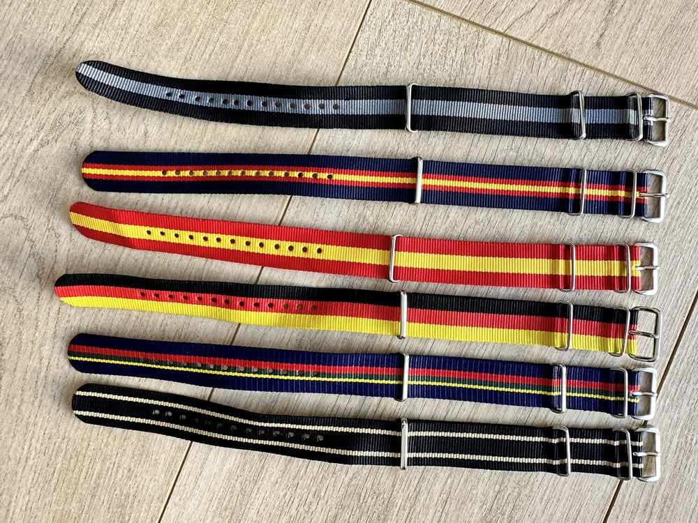 Clearance Bundle of 6 x 20mm Mixed NATO Military Watch Straps as Pictured Greatly Reduced