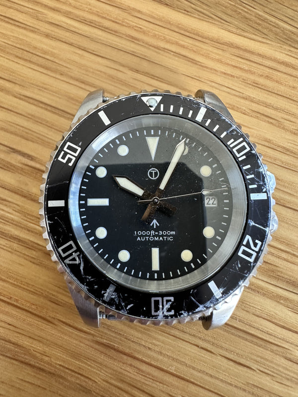 Military Industries 1982 Pattern 300m Water Resistant Military Divers Watch With Date Window (Automatic) - Needs New Crown but Running