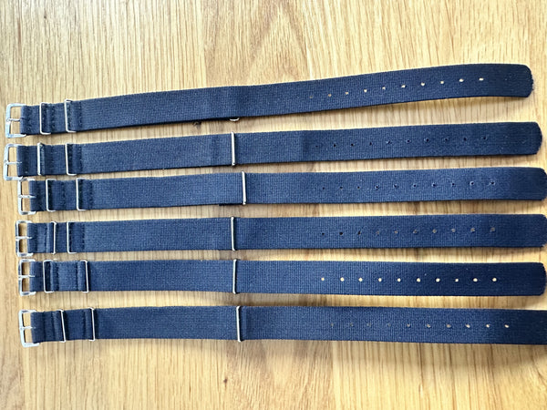 Clearance Bundle of 6 x 18mm Black NATO Military Watch Straps as Pictured - Surplus Stock Reduced to Under Half Price to Clear