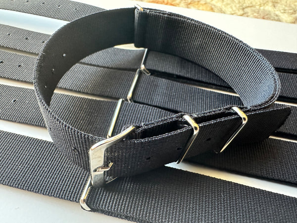 Clearance Bundle of 6 x 18mm Black NATO Military Watch Straps as Pictured - Surplus Stock Reduced to Under Half Price to Clear