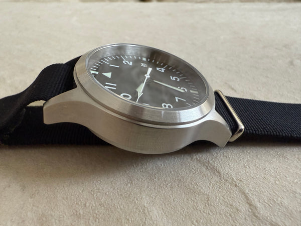 MWC Mk III Stainless Steel 1950's Pattern 100m Water Resistant Automatic Military Watch with Sapphire Crystal (12 Hour Dial Variant) - Needs a Replacement Crown