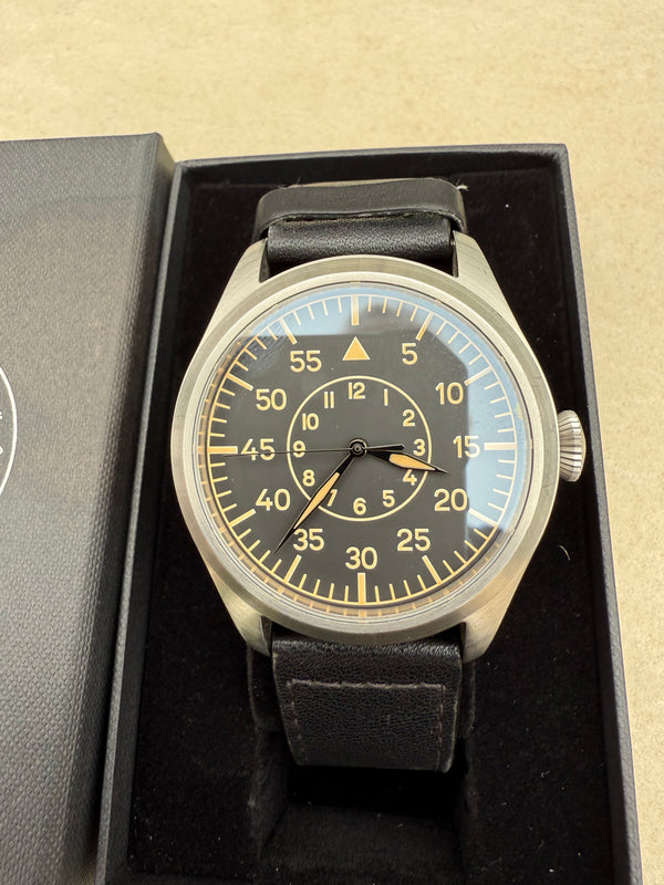 MWC Classic 46mm Limited Edition Bronze XL Luftwaffe Pattern Military Aviators Watch (Retro Dial Version) - Rotor Needs Resetting but Watch Runs Fine
