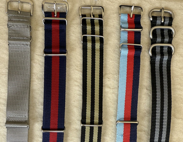 Clearance Bundle of 5 x 20mm Mixed NATO Military Watch Straps as Pictured - Surplus Stock Reduced to Under Half Price to Clear