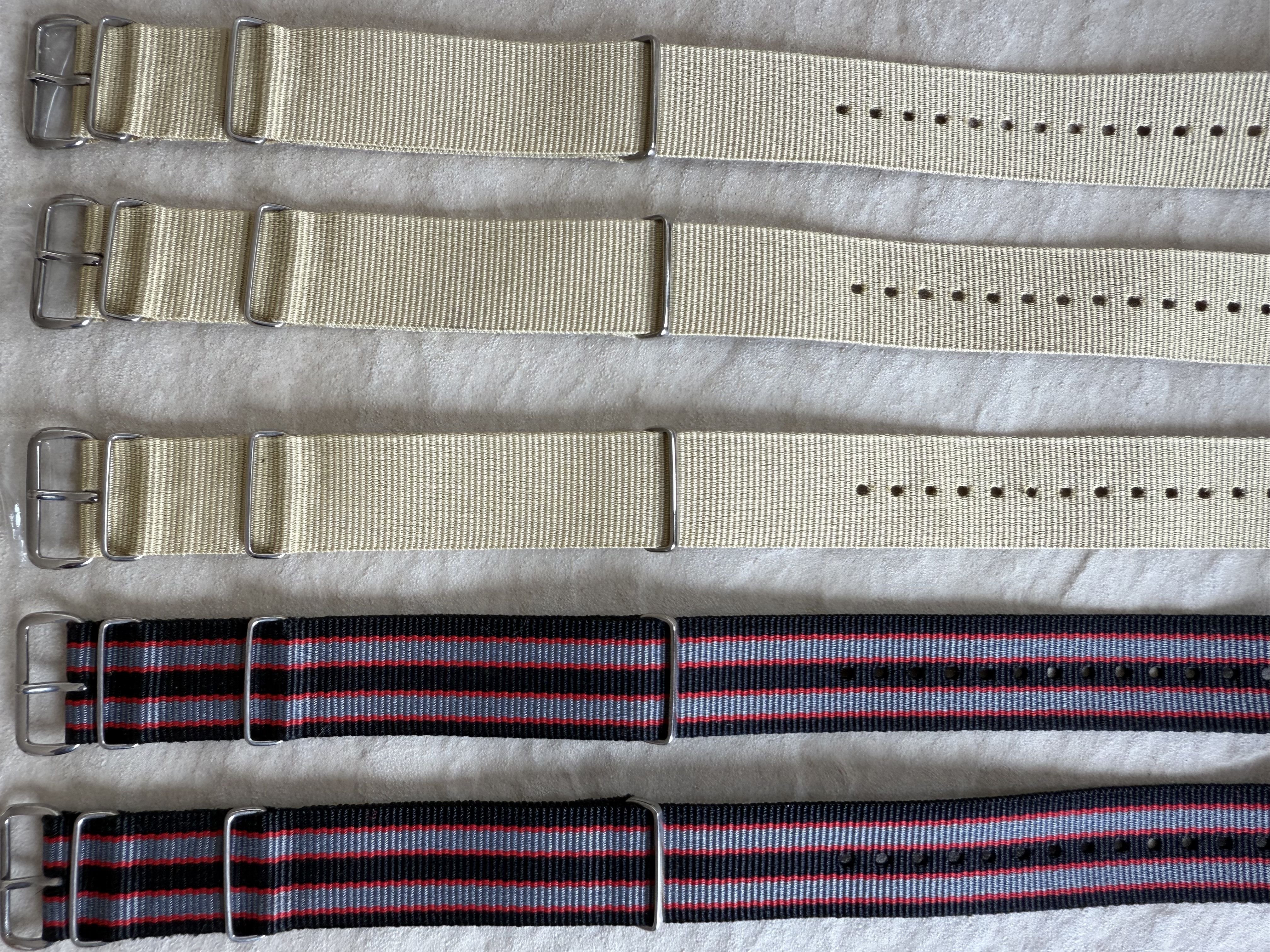 Clearance Bundle of 5 x 22mm Mixed NATO Military Watch Straps as Pictured - Surplus Stock Reduced to Under Half Price to Clear