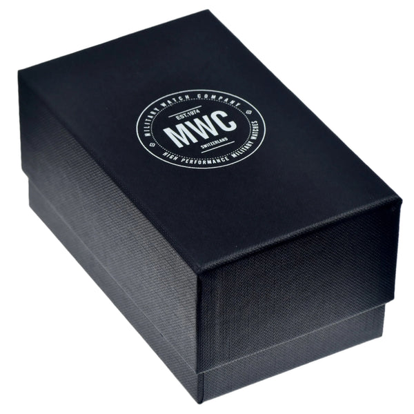 MWC NATO Pattern Black PVD Steel Military Pilots Chronograph with Sapphire Crystal and Swiss Ronda Movement- 12 Hour GMT Bezel and GTLS/Tritium Illumination - Ex Display Watch Reduced