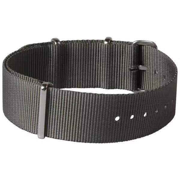 Single Pass 18mm Admiralty Grey NATO Military Watch Strap in Ballistic Nylon with Stainless Steel Fasteners