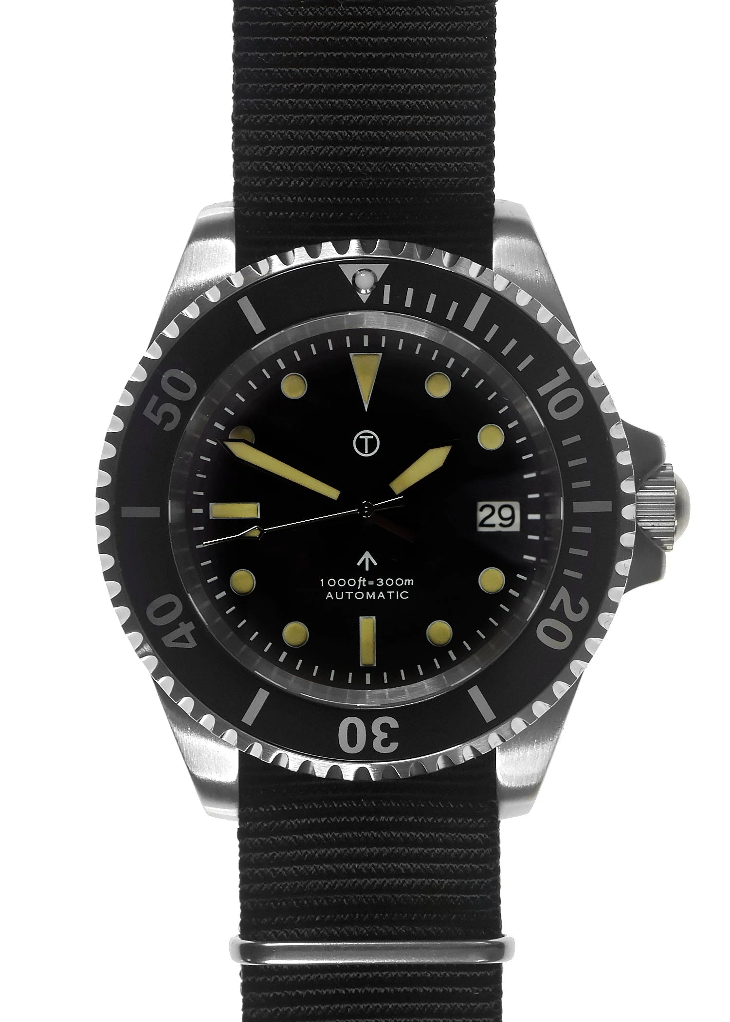 Military Industries 1982 Pattern 300m Water Resistant Military Divers Watch With Date Window (Automatic) - Needs Crown Resetting