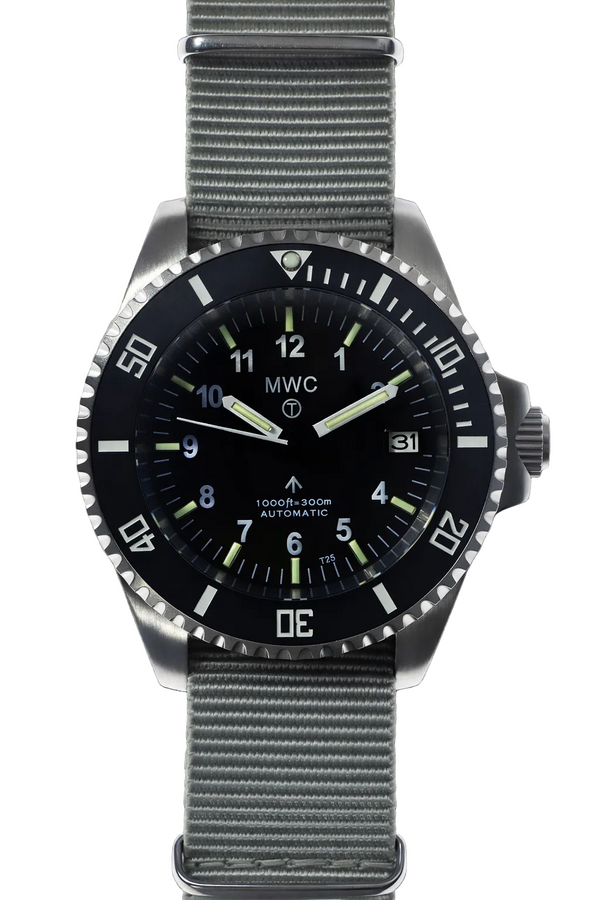MWC 24 Jewel 300m Automatic Military Divers Watch with Tritium GTLS Illumination and Sapphire Crystal