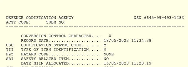 MWC G10 200m/660ft Water resistant Black PVD Steel Military Watch with Sapphire Crystal and Date - NATO Stock Number: NSN 6645-99-493-1283D