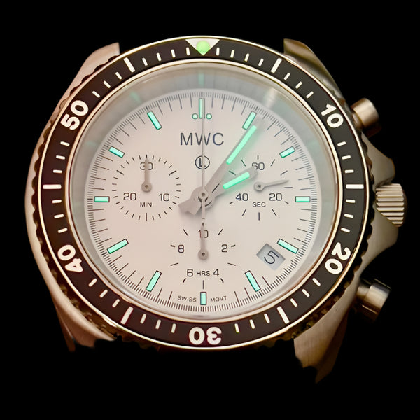 MWC NATO Pattern Stainless Steel Military Pilots Chronograph with Sapphire Crystal and Swiss Ronda Movement