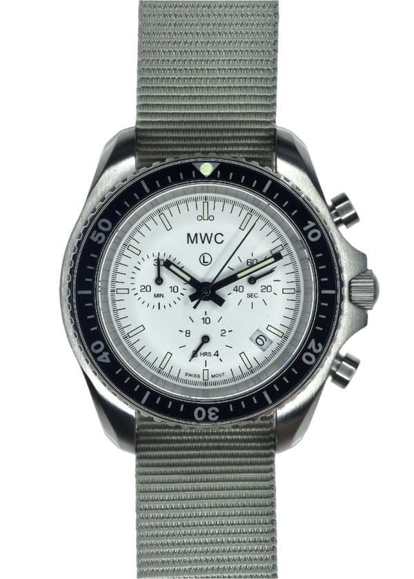 MWC NATO Pattern Stainless Steel Military Pilots Chronograph with Sapphire Crystal and Swiss Ronda Movement