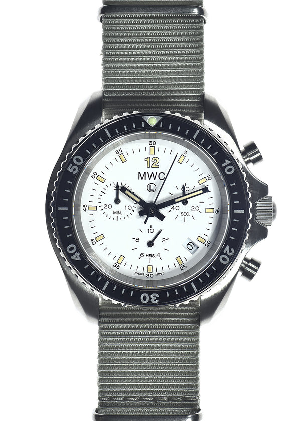 MWC NATO Pattern Stainless Steel Military Pilots Chronograph with Sapphire Crystal and Swiss Ronda Movement