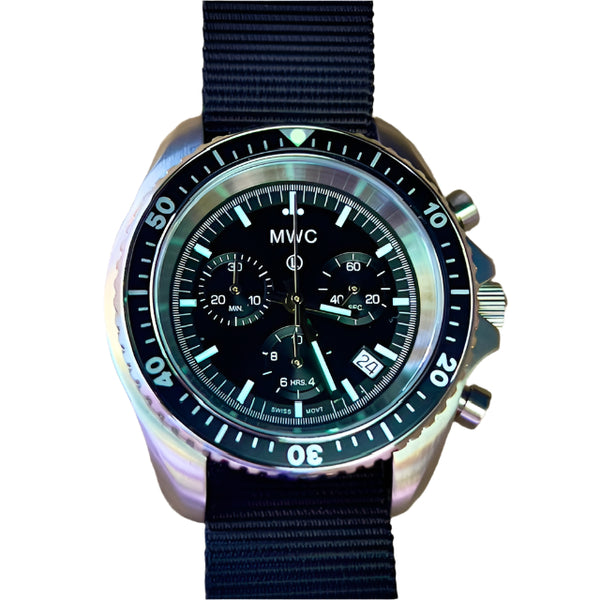 MWC NATO Pattern Stainless Steel Military Pilots Chronograph with Sapphire Crystal - Contract Sample Watch Reduced