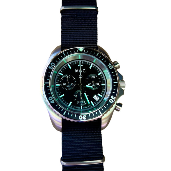 MWC NATO Pattern Stainless Steel Military Pilots Chronograph with Sapphire Crystal - Contract Sample Watch Reduced