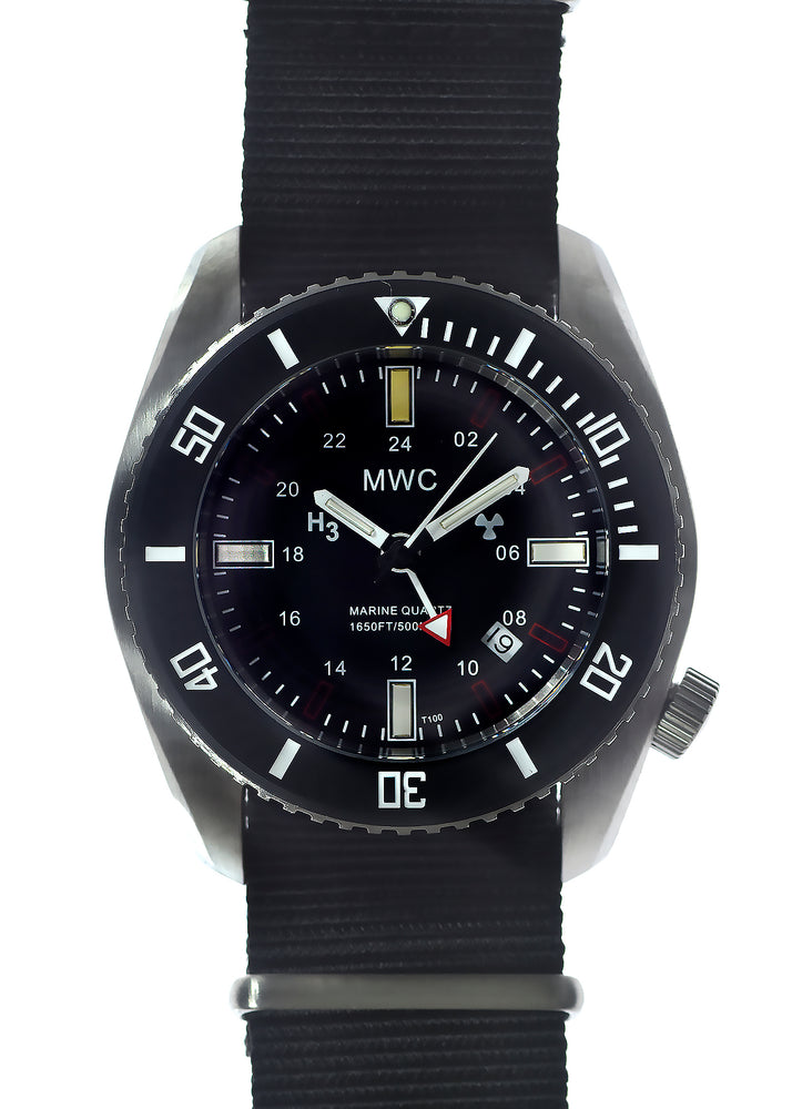 MWC "Submarine / Naval Crew Divers Watch" 500m (1,640ft) Water Resistant Dual Time Zone Military Watch in a Stainless Steel Case with GTLS and Helium Valve - 3 Watches Brand New Ex Display from a Trade Show