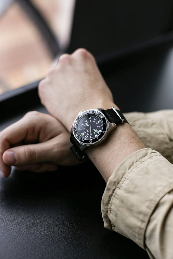 MWC 300m Water Resistant Stainless Steel Navigator Watch with Luminova (Automatic) - Ex Display Watch Reduced by 50%