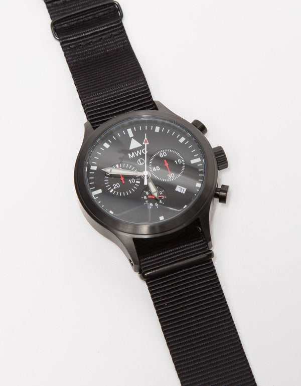 Rare MWC MIL-TEC MKIV PVD Stainless Steel Military Pilots Chronograph - Ex Display Watch from a Trade Show in 2015
