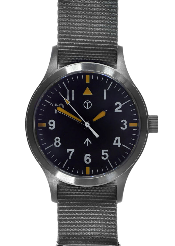 MWC Mk III Stainless Steel 1950's Pattern 100m Water Resistant Automatic Military Watch with Retro Dial and Sapphire Crystal - Ex Display Watch from the 2025 IWA Show - Reduced to Half Price!