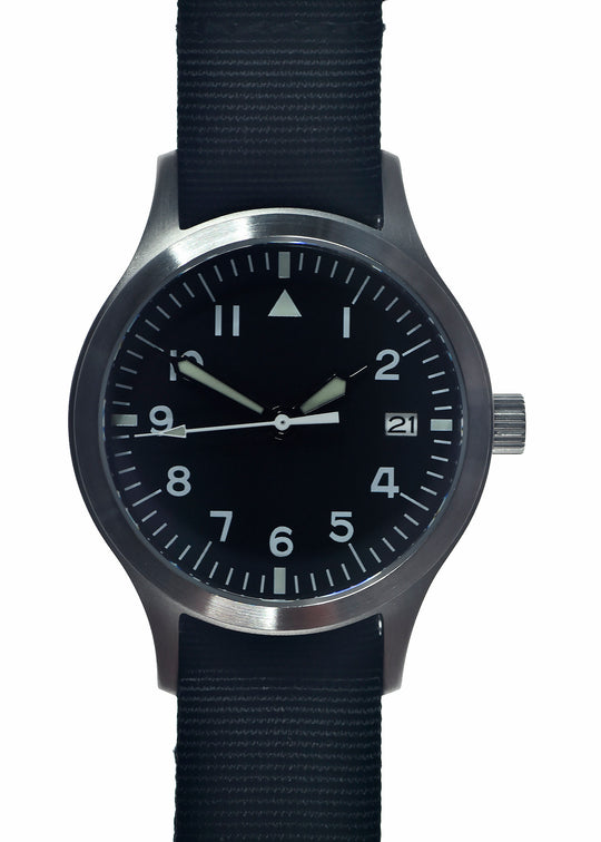 MWC Mk III Stainless Steel 1950's Pattern 100m Water Resistant Automatic Military Watch with Sapphire Crystal (Unbranded Variant with Plain Engravable Caseback)