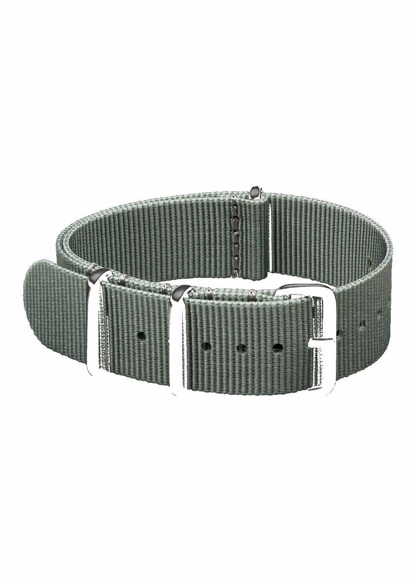 20mm グレー NATO ミリタリーウォッチストラップ ステンレススチール 