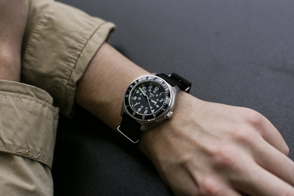 MWC 300m Water Resistant Stainless Steel Navigator Watch with Luminova (Automatic) - Ex Display Watch Reduced by 50%