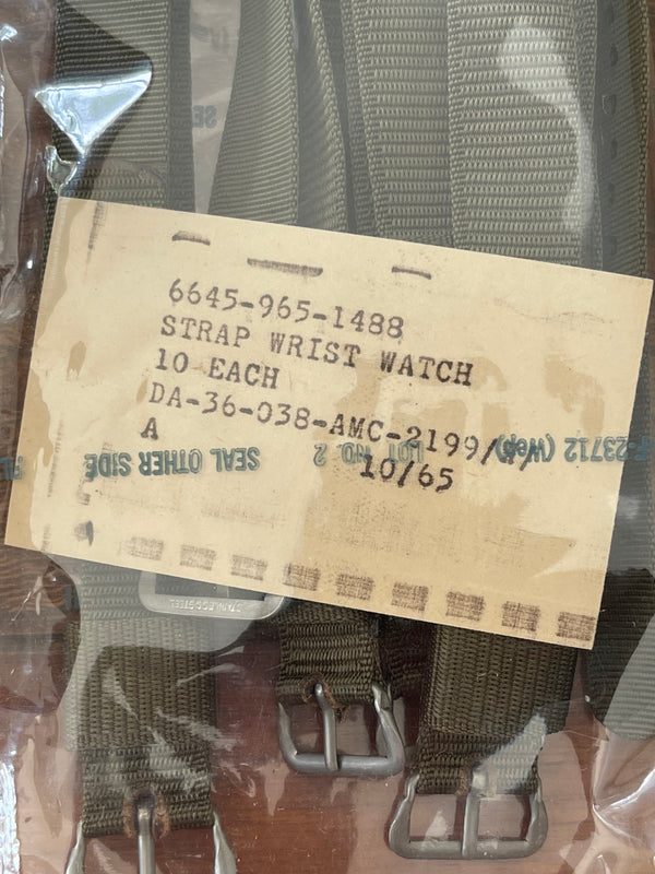 Original 1965 Vietnam War 16mm Nylon Webbing Watch Strap - Very Rare in Unused/Unissued Condition