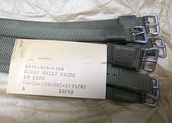 Original 1965 Vietnam War 16mm Nylon Webbing Watch Strap - Very Rare in Unused/Unissued Condition