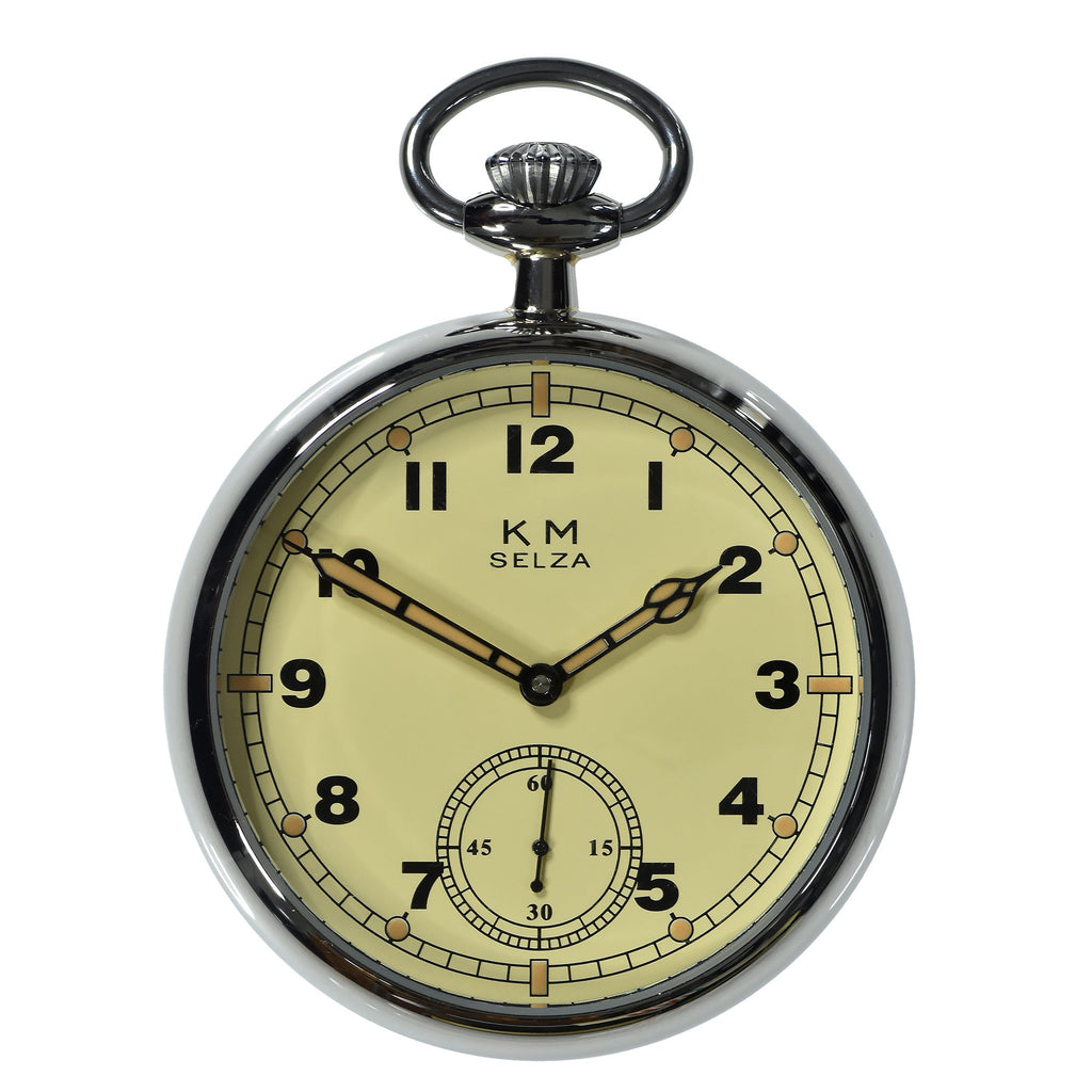 MWC Selza Kriegsmarine Orologio Automatico WW2 – 36,5mm, Quadrante Bianco/Argento, Pelle Marrone