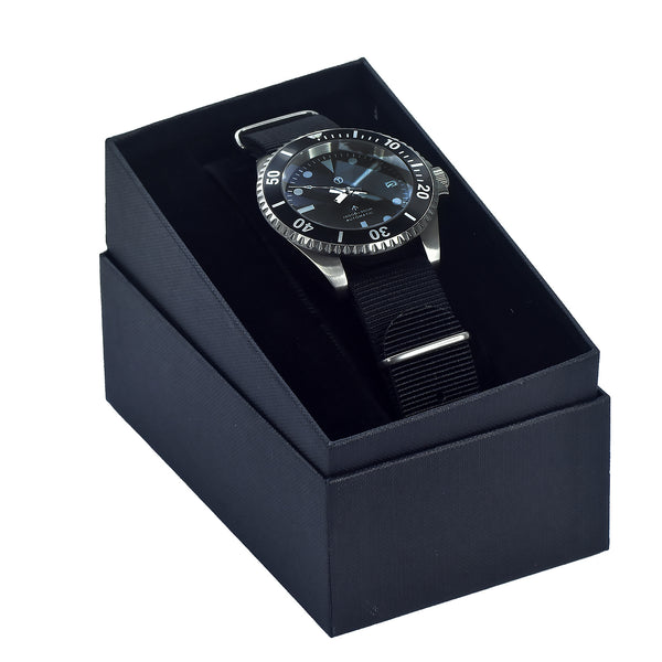 MWC 24 Jewel 1980s Pattern 300m Automatic Military Divers Watch with Sapphire Crystal and a Black and a Grey NATO Strap - No Fault Apparent Running Fine During a Four Hour Test