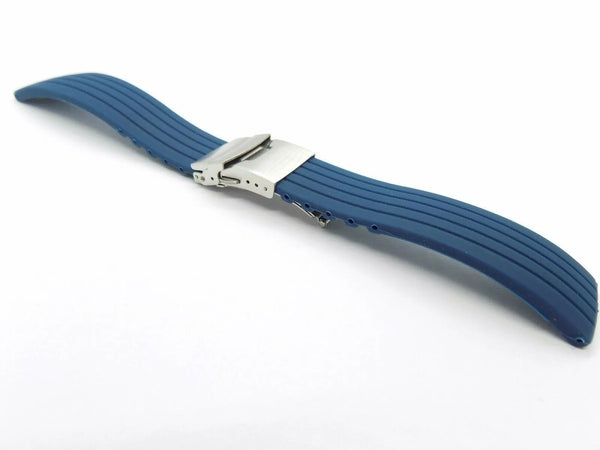 20mm Heavy Duty Blue Silicone Deployment Strap