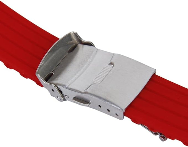 20mm Heavy Duty Red Silicone Deployment Strap