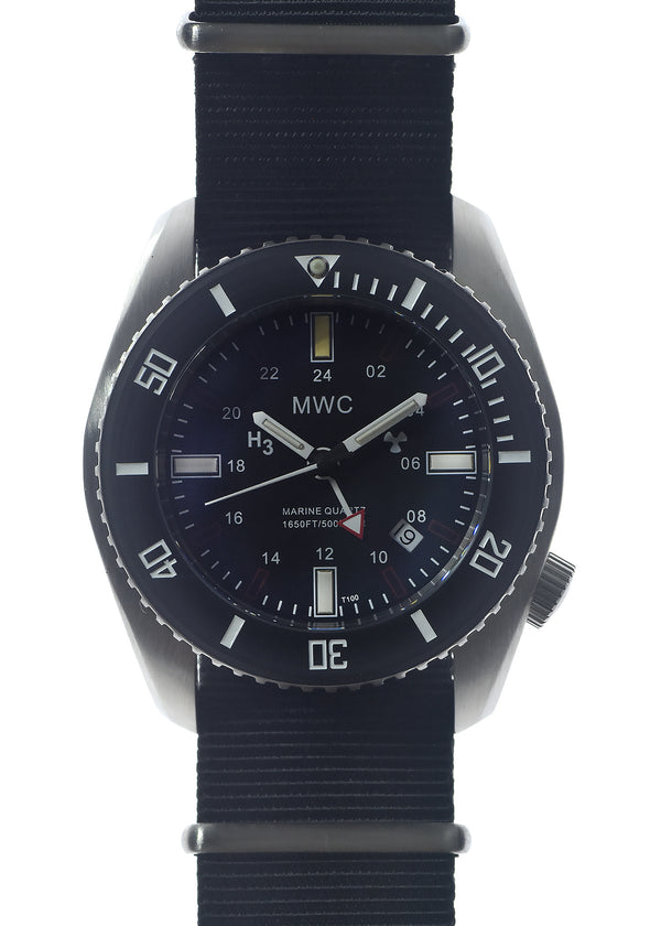 MWC "Submarine / Naval Dive Crew" 500m (1,640ft) Water Resistant Dual Time Zone Military Watch in a Stainless Steel Case with GTLS & Helium Valve - Under Half Price / Likely Needs a Battery Replacement - Location EU