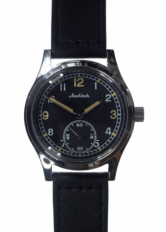 Aeschbach WW2 Pattern Luftwaffe / Reichsluftfahrtministerium (RLM) Pilots Watch with a 17 Jewel Hand Winding Mechanical Movement