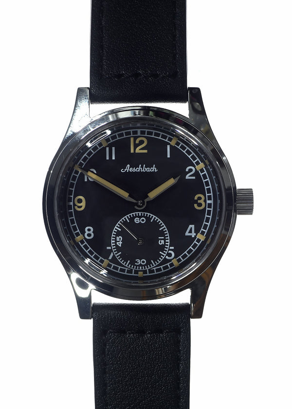 Aeschbach WW2 Pattern German Wehrmacht & Luftwaffe Dienstuhr (Army/Airforce Service Watch) with 21 Jewel Automatic Mechanical Movement - Ex Photographic Sample