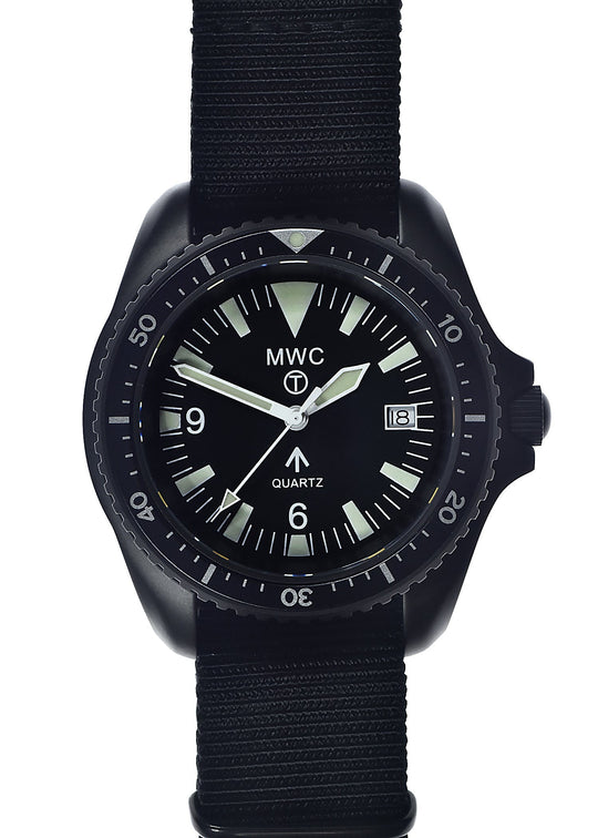 MWC 1999-2001 Pattern Black PVD Quartz Military Divers Watch with Sapphire Crystal and 10 Year Battery Life - Ex Display Watch from the London IFSEC Show in November 2024