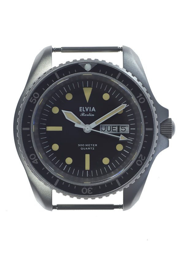 ELVIA Day/Date Military Divers Watch with Sapphire Crystal and Quartz Movement