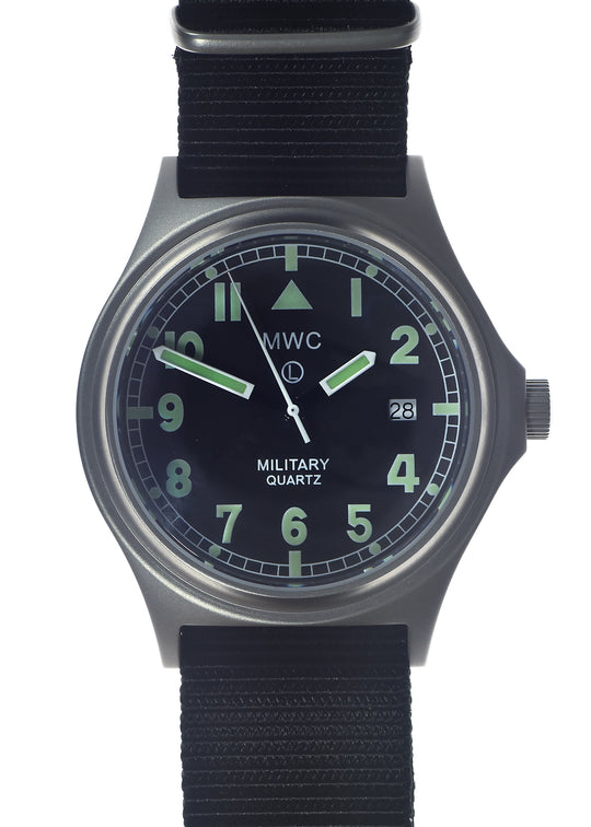 MWC G10 50m (165ft) Water Resistant NATO Pattern Military Watch with Satin Case Finish, Fixed Strap Bars, Sapphire Crystal and 60 Month Battery Life