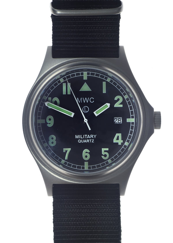 MWC G10 50m (165ft) Water Resistant NATO Pattern Military Watch with Satin Case Finish, Fixed Strap Bars, Sapphire Crystal and 60 Month Battery Life