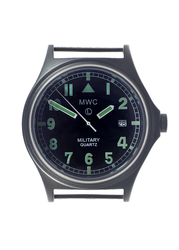 MWC G10 50m (165ft) Water Resistant NATO Pattern Military Watch with Satin Case Finish, Fixed Strap Bars and 60 Month Battery Life - Running but Crown Needs Resetting