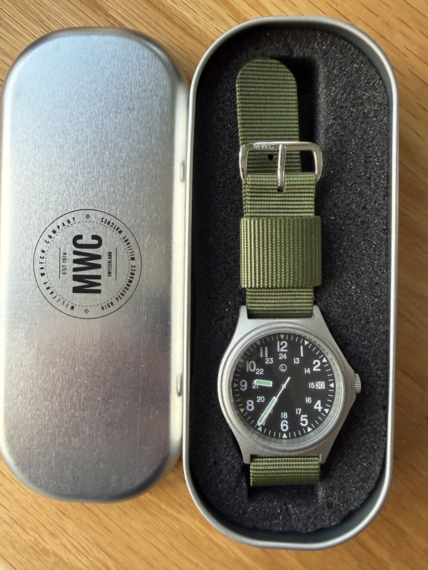 MWC G10 100m Water resistant Military Watch in Stainless Steel Case with Screw Crown - Hour Hand Needs Resetting