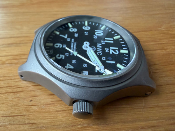 Titanium G10 Military Watch with 300m Water Resistance, Sapphire Crystal, 10 Year Battery Life and GTLS Tritium Illumination - Running but Needs 2 Hands Resetting