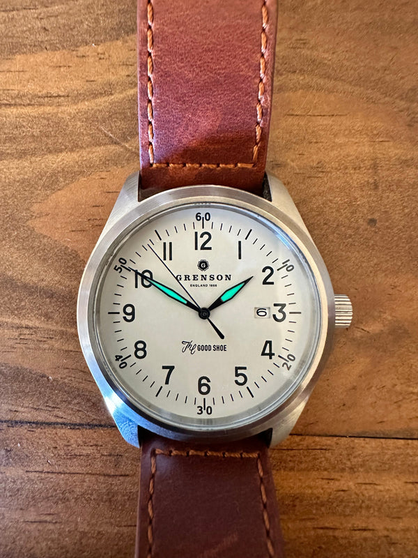 Grenson 24 Jewel Automatic Pilots Watch with 100m Water Resistant on Calf Leather Strap - Part Exchange Watch in Mint Condition